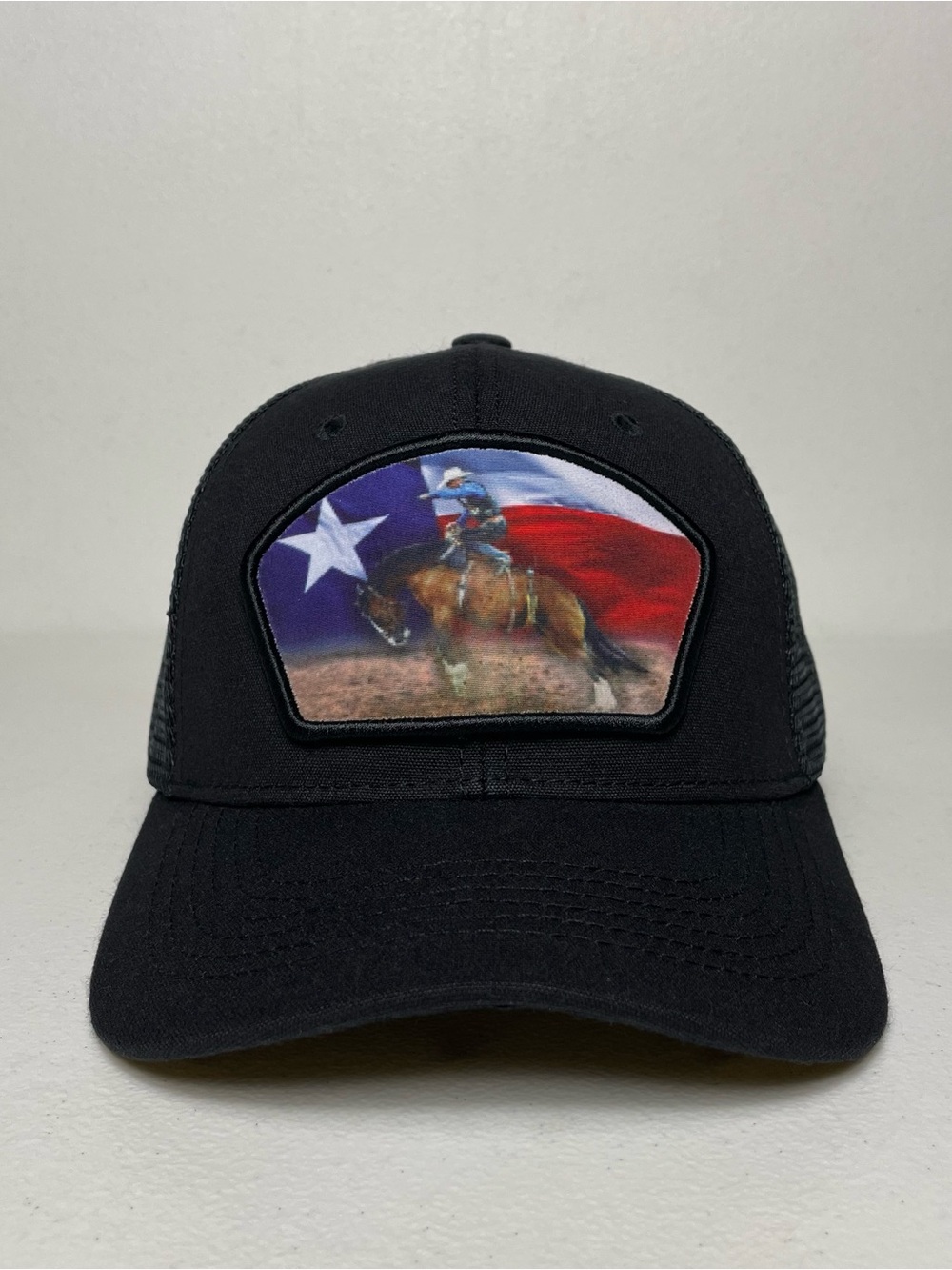 Texas Flag Cowboy Bucking Bronco Snapback Cap, Rodeo, Western Style